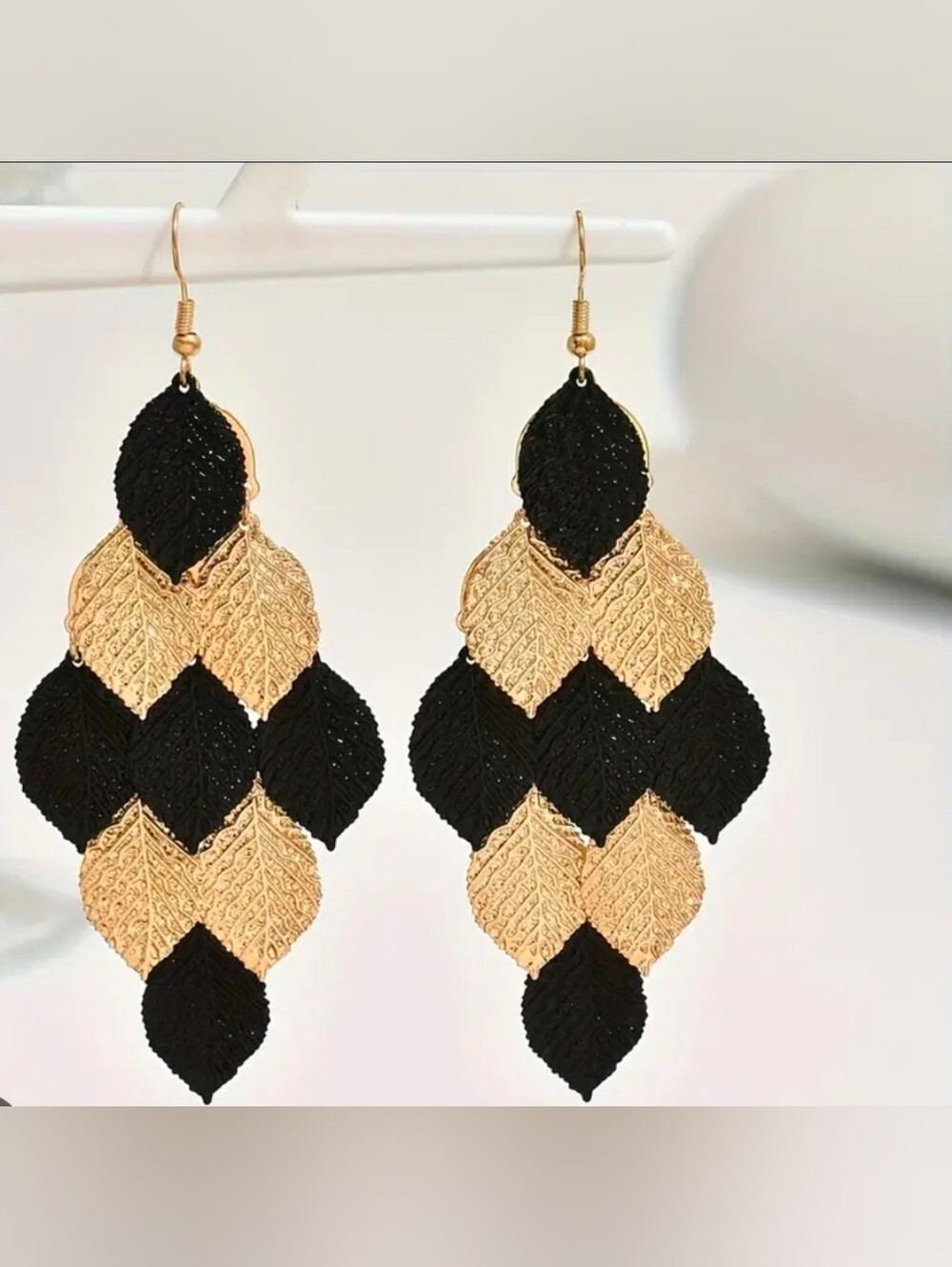 $8 Each Or Bundle 5/$20 Black and Gold Leaf Drop Earrings